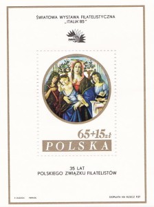 Bloczek 1985 r. Światowa Wystawa Filatelistyczna Italia 85