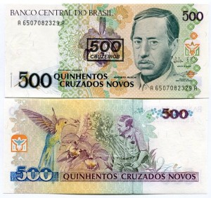 Brazylia 500 Cruzeiros 1990 r. UNC 
