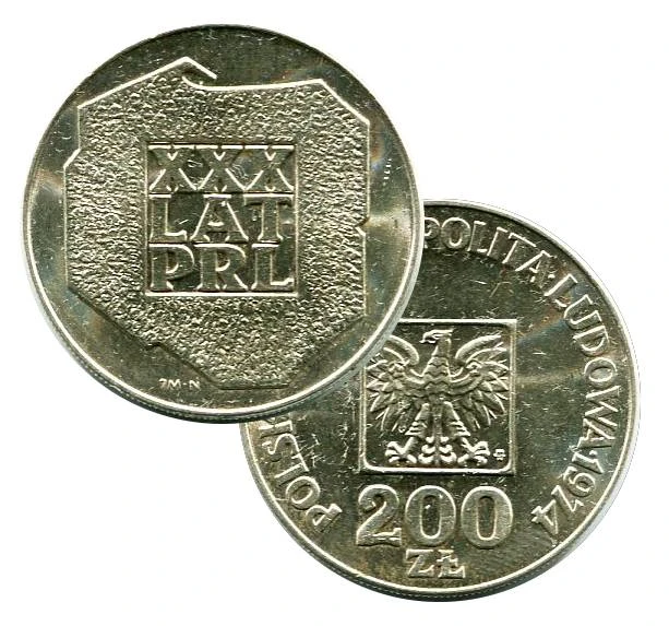 14,5 g. srebra - 200 zł XXX lat PRL 1974 r. Sklep numizmatyczny Dukat