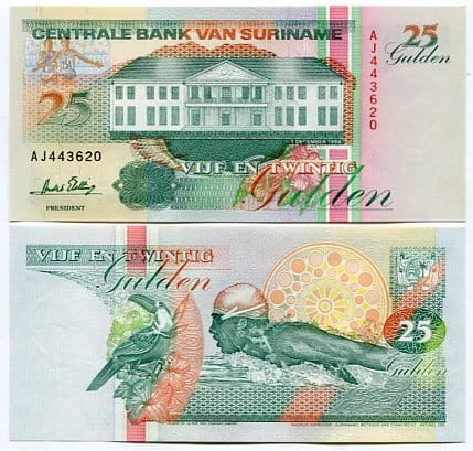 Surinam 25 Gulden 1996 r. UNC 