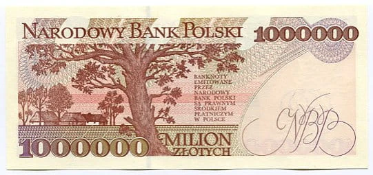 Banknot Polska 1000000 zł z 1993 r. 