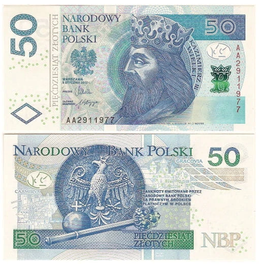 Banknot Polska 50 zł z 2012 r. AA