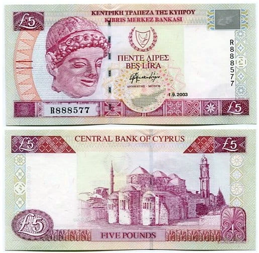 Cypr 5 Lira 2003 r. UNC