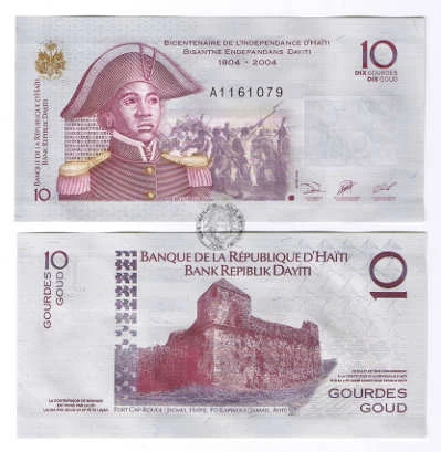 Haiti 10 Gourdes 2016 r. UNC