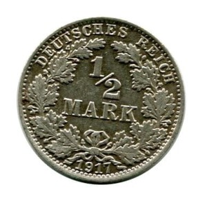 Niemcy 1/2 Marki 1917 r.