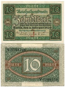 Niemcy 10 Marek 1920 r. UNC
