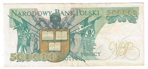 Banknot 500 000 zł 1990 r. Seria D