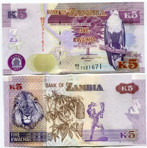 Zambia 5 Kwacha 2012 r. UNC