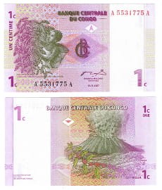 Kongo Demokr. 1 Centime 1997 r. UNC