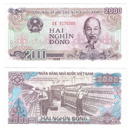 Wietnam 2000 Dong 1988 r. UNC