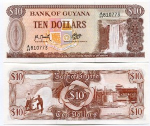 Gujana 10 Dollar 1989 r. UNC