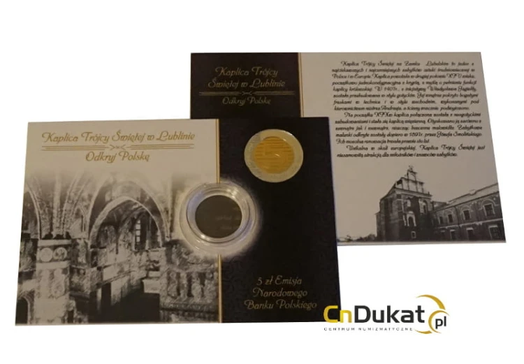 Blister na monetę 5 zł Odkryj Polskę - Kaplica Trójcy Świętej na Zamku Lubelskim