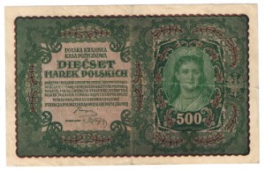 Banknot 500 Marek Polskich 1919 r.