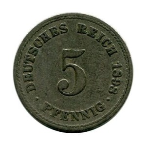 Niemcy 5 Pfennig 1898 r. 