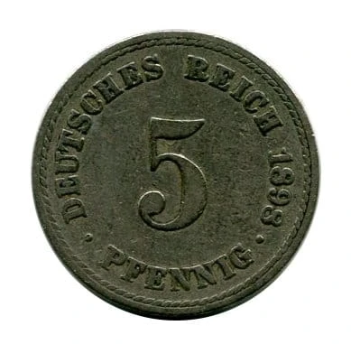Niemcy 5 Pfennig 1898 r. 