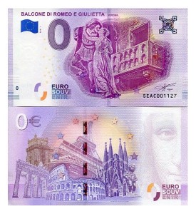 Banknot 0 Euro Włochy - Balcone Di Romeo Giulietta