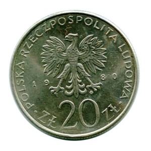 20 złotych 50 lat Daru Pomorza 1980 r. 