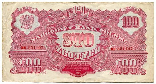 Banknot 100 zł 1944 r. 