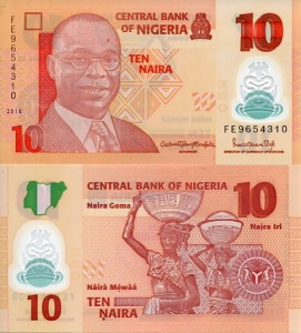 Nigeria 10 Naira 2021 r. Polimer UNC Zdjęcie przykładowe
