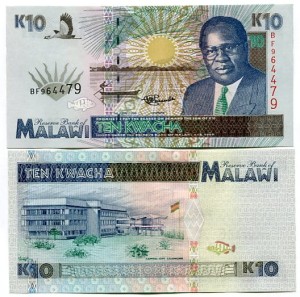 Malawi 10 Kwacha 1995 r. UNC