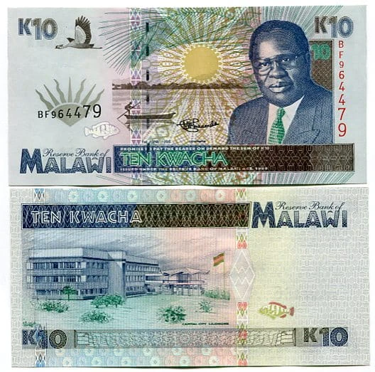 Malawi 10 Kwacha 1995 r. UNC