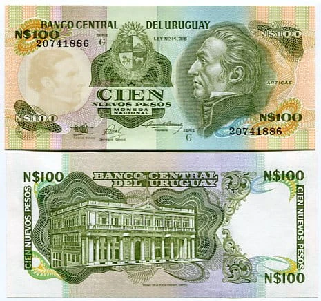 Urugwaj 100 Pesos 1987 r. UNC