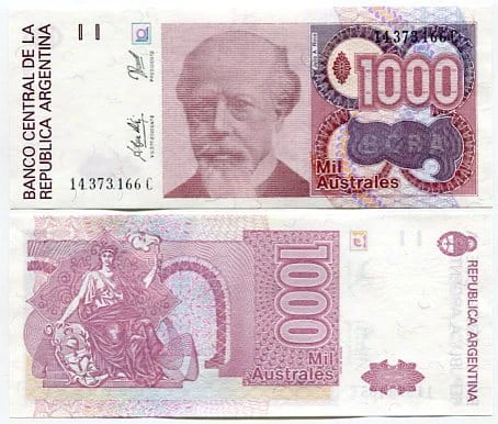 Argentyna 1000 Australes 1990 r. UNC