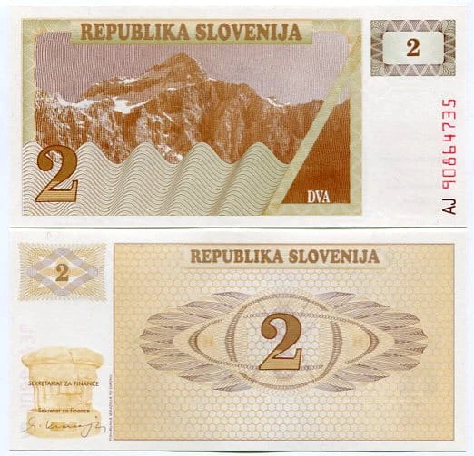 Słowenia 2 Tolar 1990 r. UNC