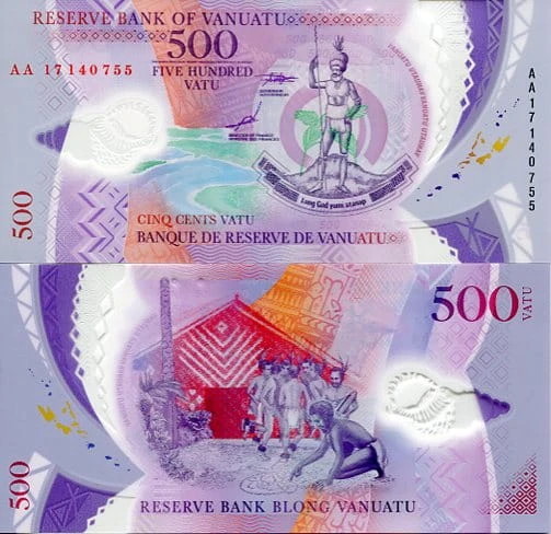 Vanuatu 500 Vatu 2017 r. Polimer UNC