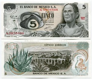 Meksyk 5 Pesos 1972 r. UNC