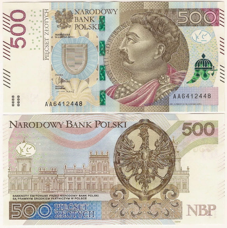 Banknot Polska 500 zł z 2016 r. AA