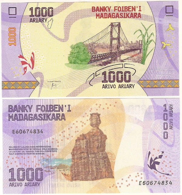 Madagaskar 1000 Ariary 2017 r. UNC