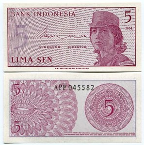 Indonezja 5 Sen 1964 r. UNC 