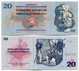 Czechosłowacja 20 Koron 1970 r. UNC
