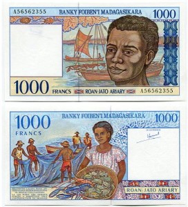 Madagaskar 1000 Francs 1994 r. UNC