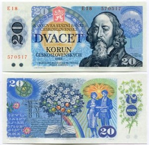Czechosłowacja 20 Koron 1988 r. UNC