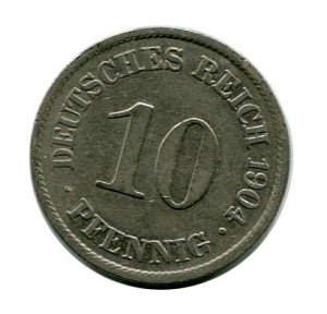 Niemcy 10 Pfennig 1904 r. 