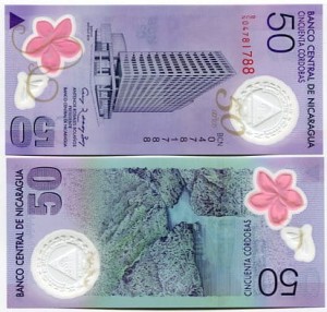 Nikaragua 50 Cordobas 2010 r. Polimer UNC 