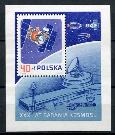 Znaczki 1987 r. 30 lat badania Kosmosu