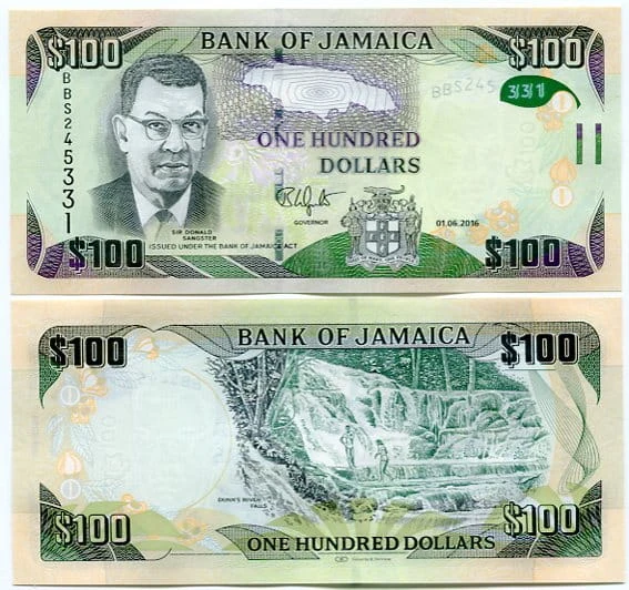 Jamajka 100 Dolarów 2017 r. UNC