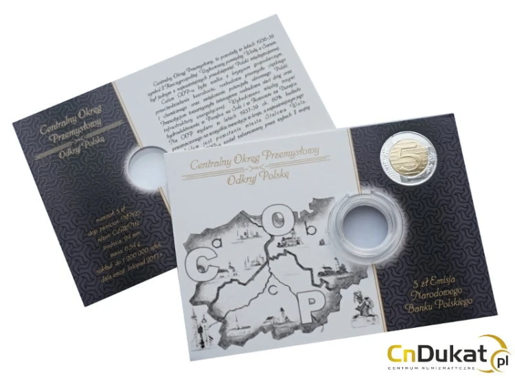 Blister na monetę 5 zł Odkryj Polskę - Centralny Okręg Przemysłowy