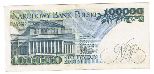 Banknot 100 000 zł 1990 r. Seria N