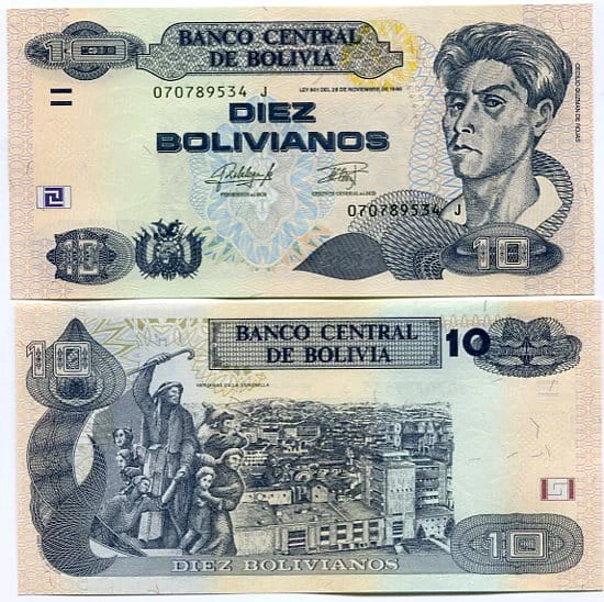 Boliwia 10 Bolivianos 2015 r. UNC
