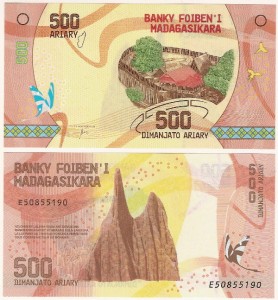Madagaskar 500 Ariary 2017 r. UNC