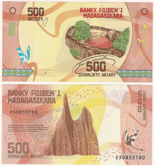 Madagaskar 500 Ariary 2017 r. UNC