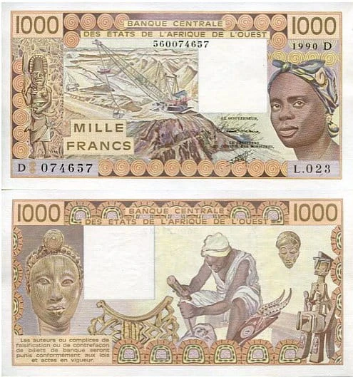 Mali 1000 Francs 1990 r. UNC
