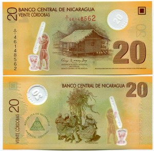 Nikaragua 20 Cordobas 2007 r. Polimer UNC