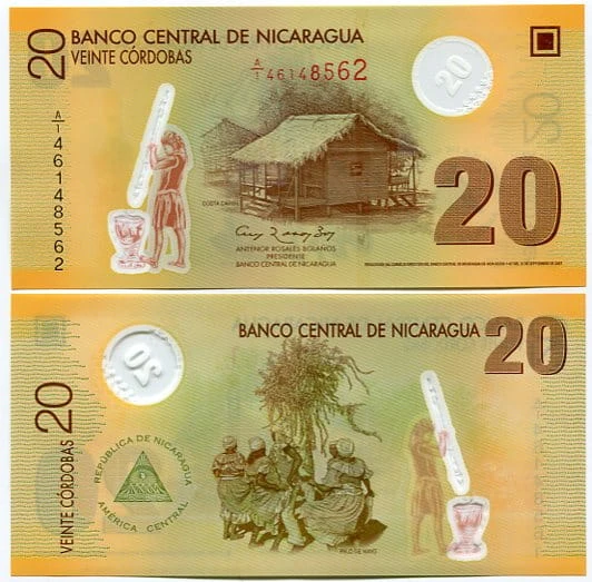 Nikaragua 20 Cordobas 2007 r. Polimer UNC