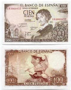 Hiszpania 100 Pesetas 1965 r. UNC