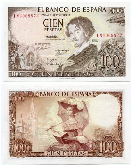 Hiszpania 100 Pesetas 1965 r. UNC